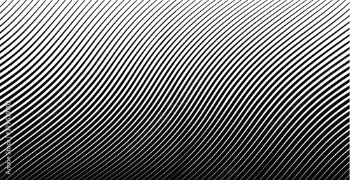 Abstract warped Diagonal Striped Background . Vector curved twisted slanting  waved lines texture