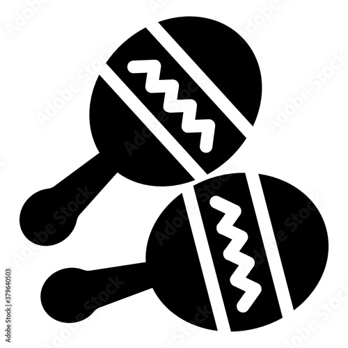 
Maracas icon in modern solid style, baby toy 
