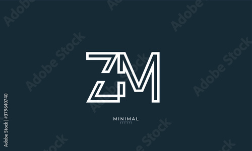 Alphabet letter icon logo ZM