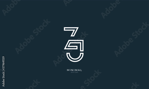 Alphabet letter icon logo ZJ