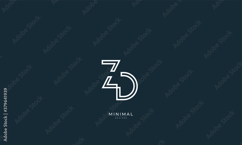 Alphabet letter icon logo ZD