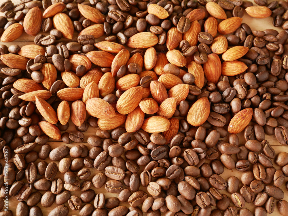 mixed almond and coffee background