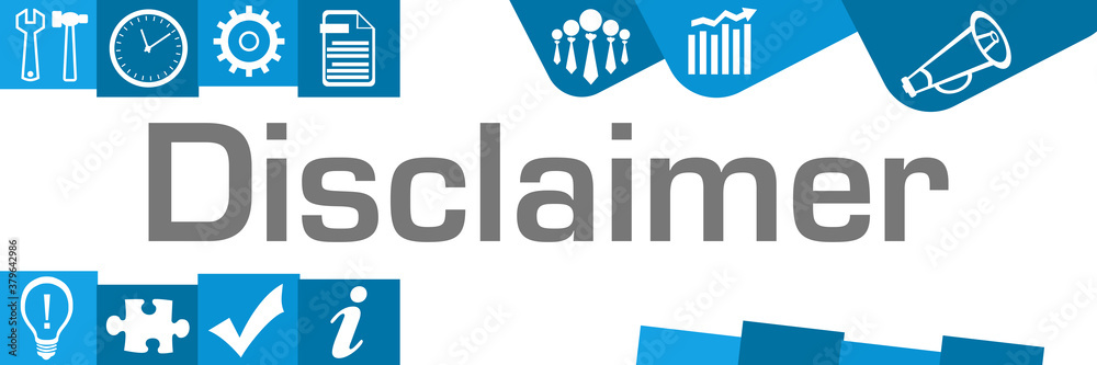 Disclaimer Blue Various Shapes Business Symbols Up Down Horizontal Disclaimer Blue Various Shapes Business Symbols Up Down Horizontal