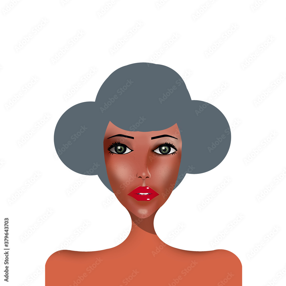 Gemini zodiac signs, female portrait illustration, white background Gemini zodiac signs, female portrait illustration, white background