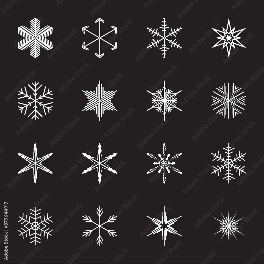 Set of snowflakes icons. Vector illustration Set of snowflakes icons. Vector illustration