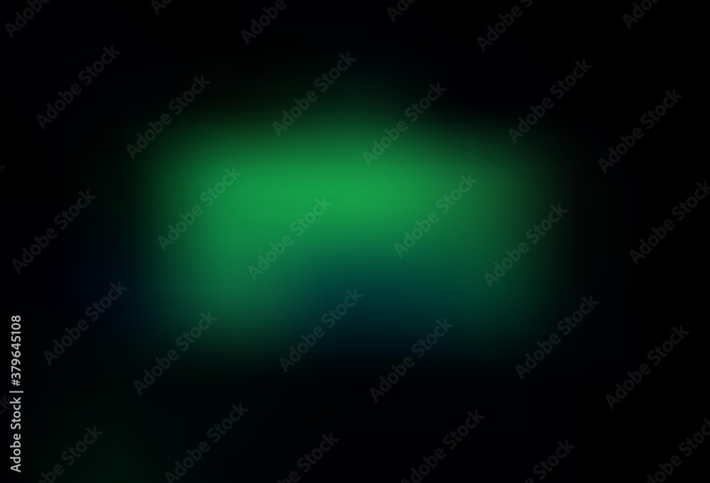 Dark Green vector blurred shine abstract background.