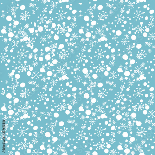 Seamless vector pattern on a winter theme. Illustration of a snowfall