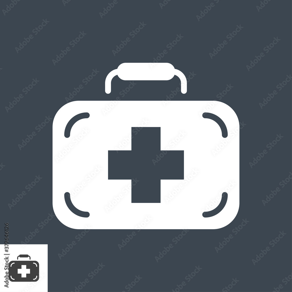 First Aid Kit related vector glyph icon. Isolated on black background. Vector illustration. First Aid Kit related vector glyph icon. Isolated on black background. Vector illustration.