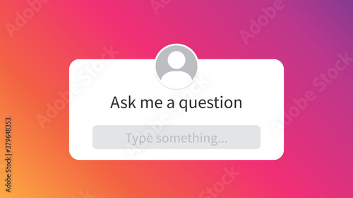Ask me question social media sticker design. Vector illustration.