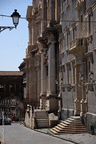 Italy, Sicily: The famous Crociferi street in Catania. photo