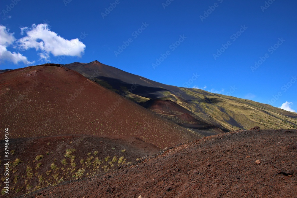 Italy, Sicily: View of Etna Volcano.