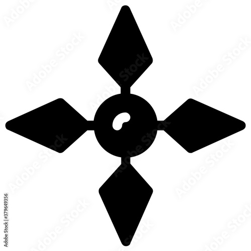 
Ninja shuriken vector style, editable icon of japanese blade 
