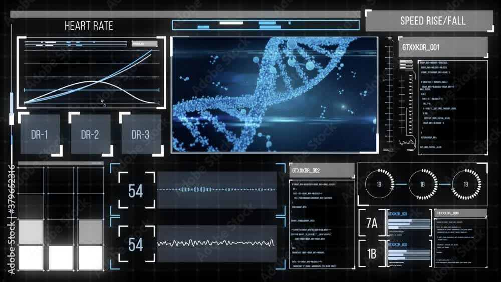 Digital interface against black background Digital interface against black background