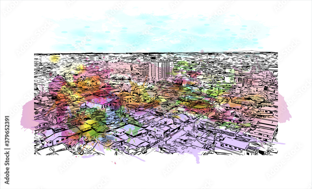 Grafika wektorowa Stock: Building view with landmark of Batangas is a ...