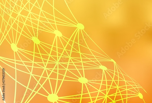 Light Yellow vector pattern with artificial intelligence network.