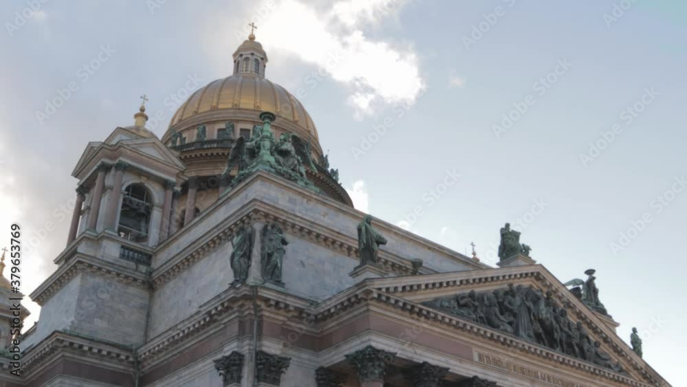 Saint Isaac's Cathedral statue sculpture and floating clouds europe architecture Saint Isaac's Cathedral statue sculpture and floating clouds europe architecture
