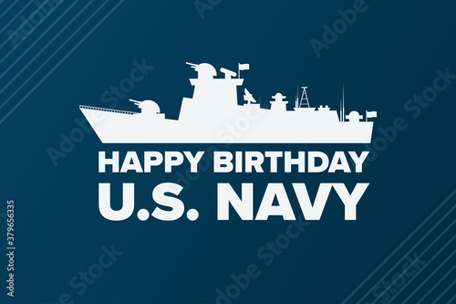 The United States or U.S. Navy Birthday. October 13. Holiday concept. Template for background, banner, card, poster with text inscription. Vector EPS10 illustration.