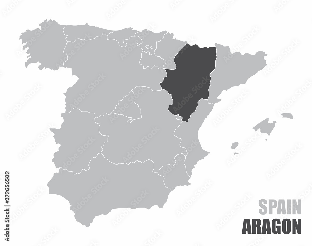 Fototapeta premium Spain Aragon map