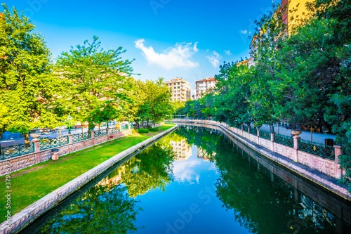 Porsuk River view in Eskisehir. Eskisehir is a modern city in center of Anatolia.