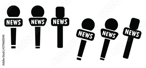 Stream Broadcast press Live news microphone icon Vector speech design for voice recording studio icon TV radio report program Paparazzi media Reportage journalist Fact or fake interview Podcast