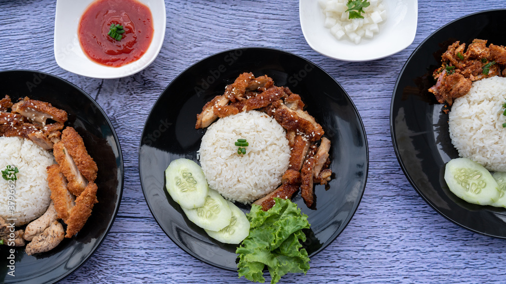 Thai Food Pork Chicken and Fish 