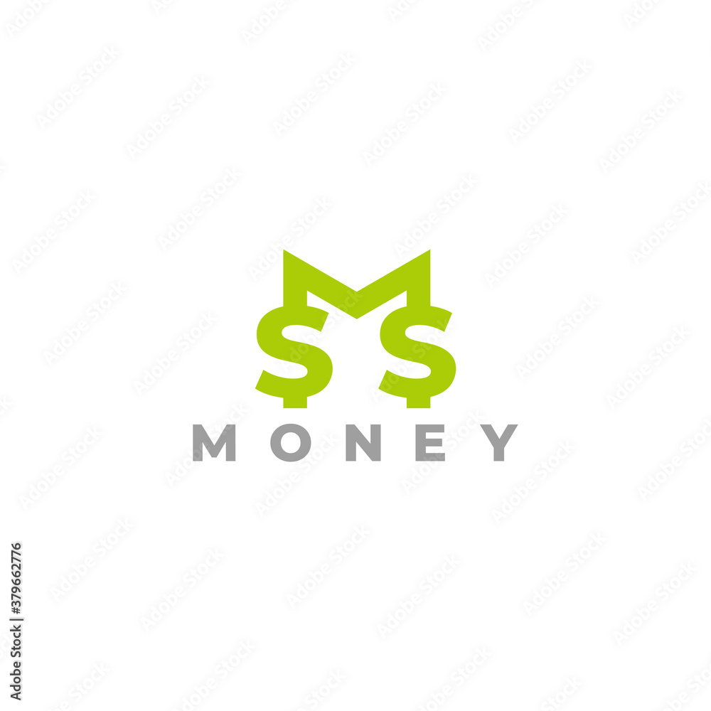 letter m green linked money dollar design symbol logo vector letter m green linked money dollar design symbol logo vector