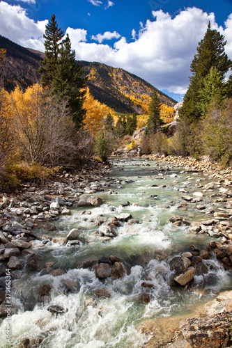 Canvas Print Fall colors abound along a Colorado stream