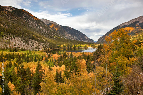 Chalk Lake, Colorado surrounded by the colors of Fall