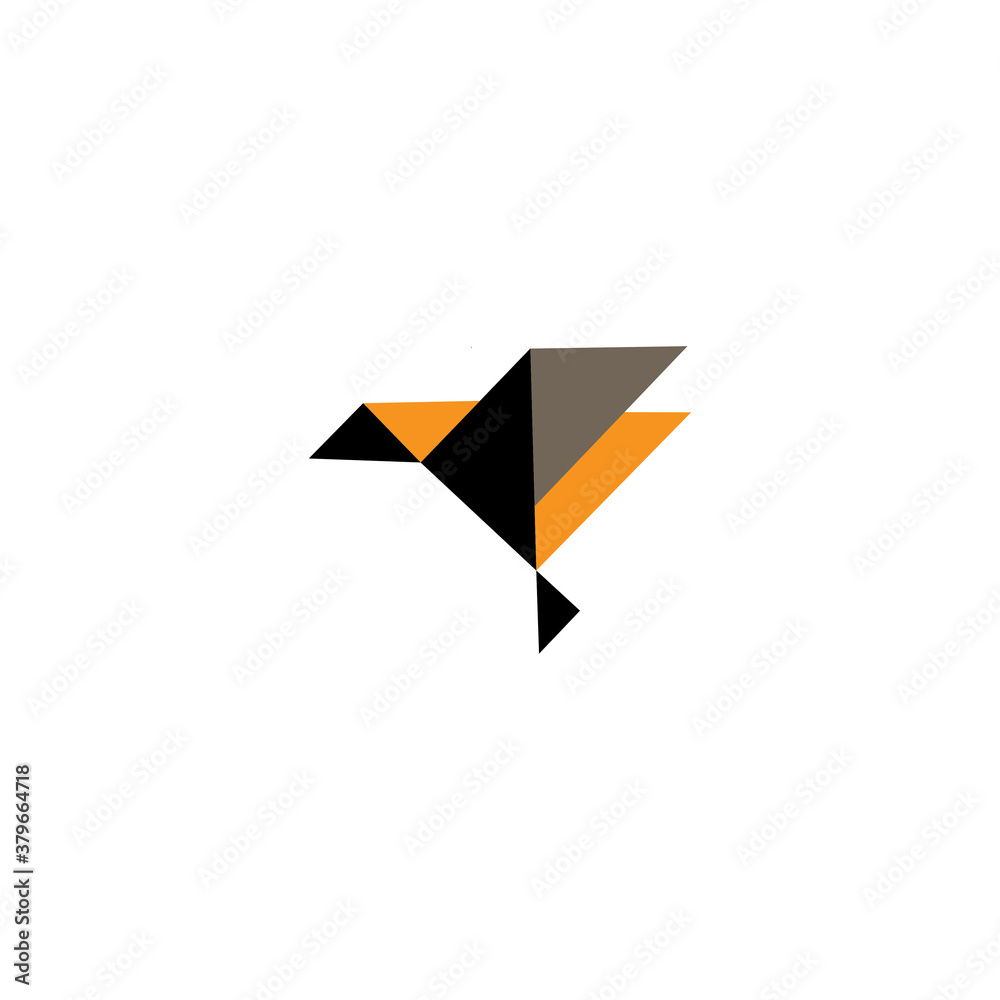 paper bird fold icon illustration color logo design template vector paper bird fold icon illustration color logo design template vector