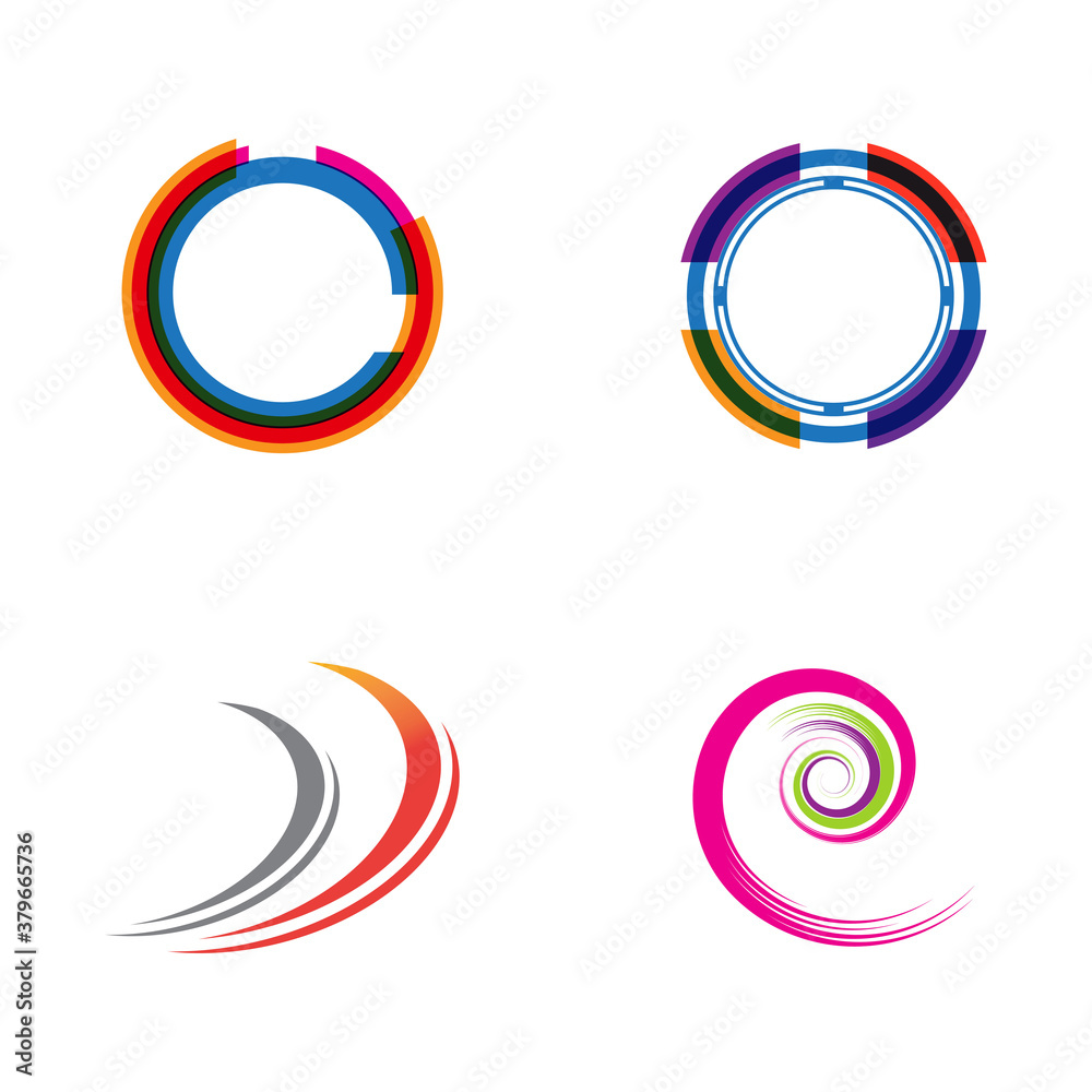 Set circle logo vector icon template Set circle logo vector icon template