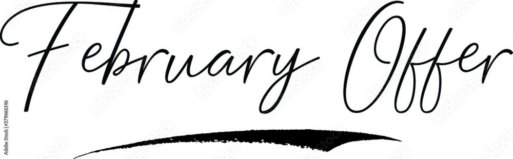 Fototapeta premium February Offer Handwritten Font Calligraphy Font For Sale Banners Flyers and Templates