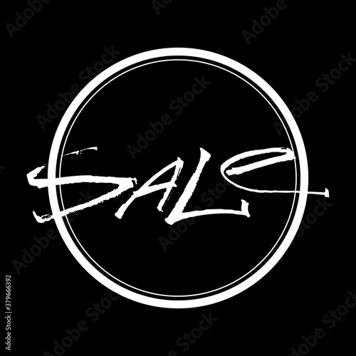 Sale black friday discounts vector calligraphy circle tag logo symbol simple isolated template vector