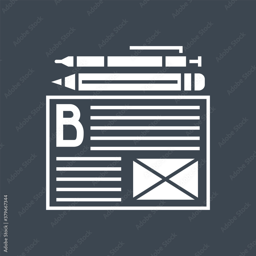 Blogging Related Vector Glyph Icon. Isolated on Black Background. Vector Illustration. Blogging Related Vector Glyph Icon. Isolated on Black Background. Vector Illustration.
