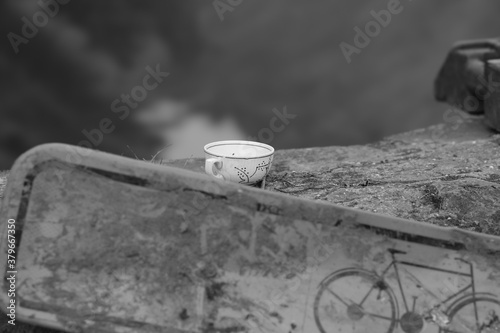 Fototapeta Naklejka Na Ścianę i Meble -  cup off coffie on a stone