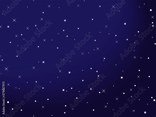 Starry space vector background. Pixel art. Pixel space. 8 bit. 