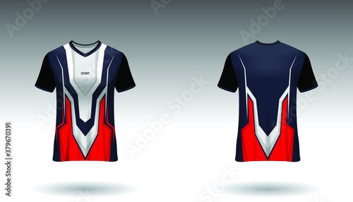 Sport design template football jersey vector for football club. uniform front and back view