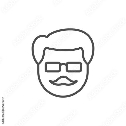 Old man line outline icon