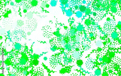 Light Green vector doodle texture with flowers