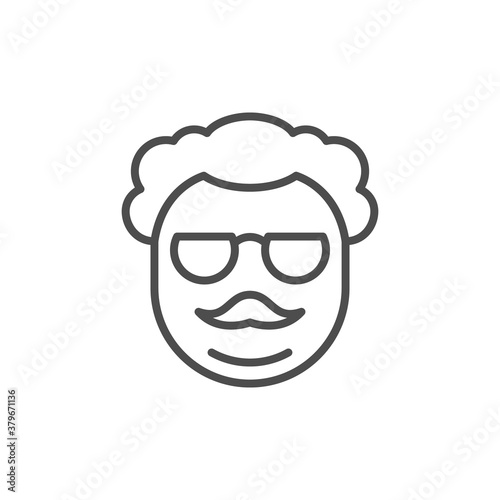 Old man line outline icon