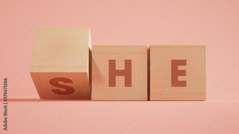 Obraz premium He and She cubes 3d rendering