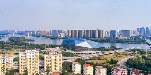 Photography High angle perspective of Shengjing Grand Theater in Shenyang, Liaoning, China