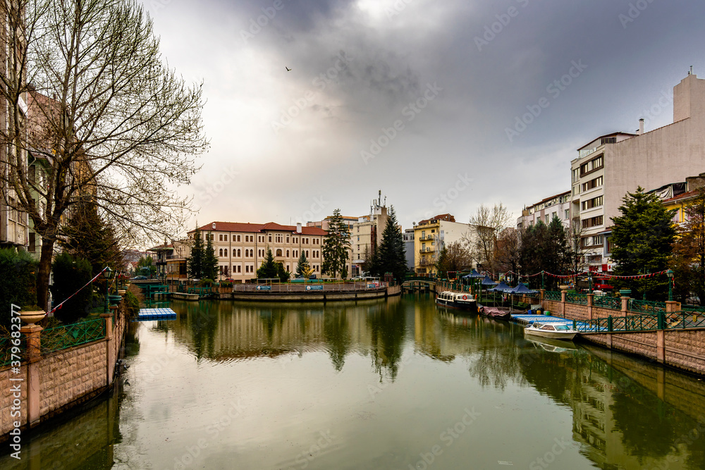 Porsuk River view in Eskisehir. Eskisehir is a modern city in center of Anatolia. Porsuk River view in Eskisehir. Eskisehir is a modern city in center of Anatolia.