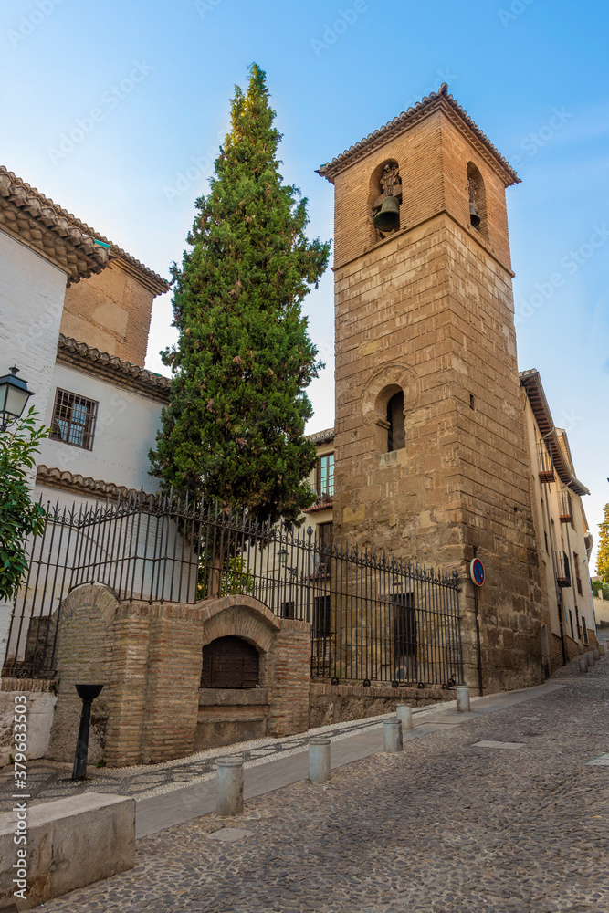 Facade of the church of San Jose in Albaicin, Granada