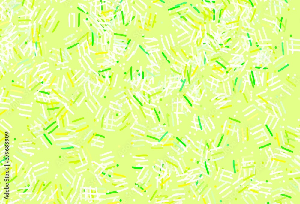 Light Green, Yellow vector background with stright stripes, dots. Light Green, Yellow vector background with stright stripes, dots.