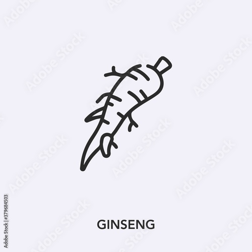 ginseng icon vector. Linear style sign for mobile concept and web design. ginseng symbol illustration. Pixel vector graphics - Vector.	