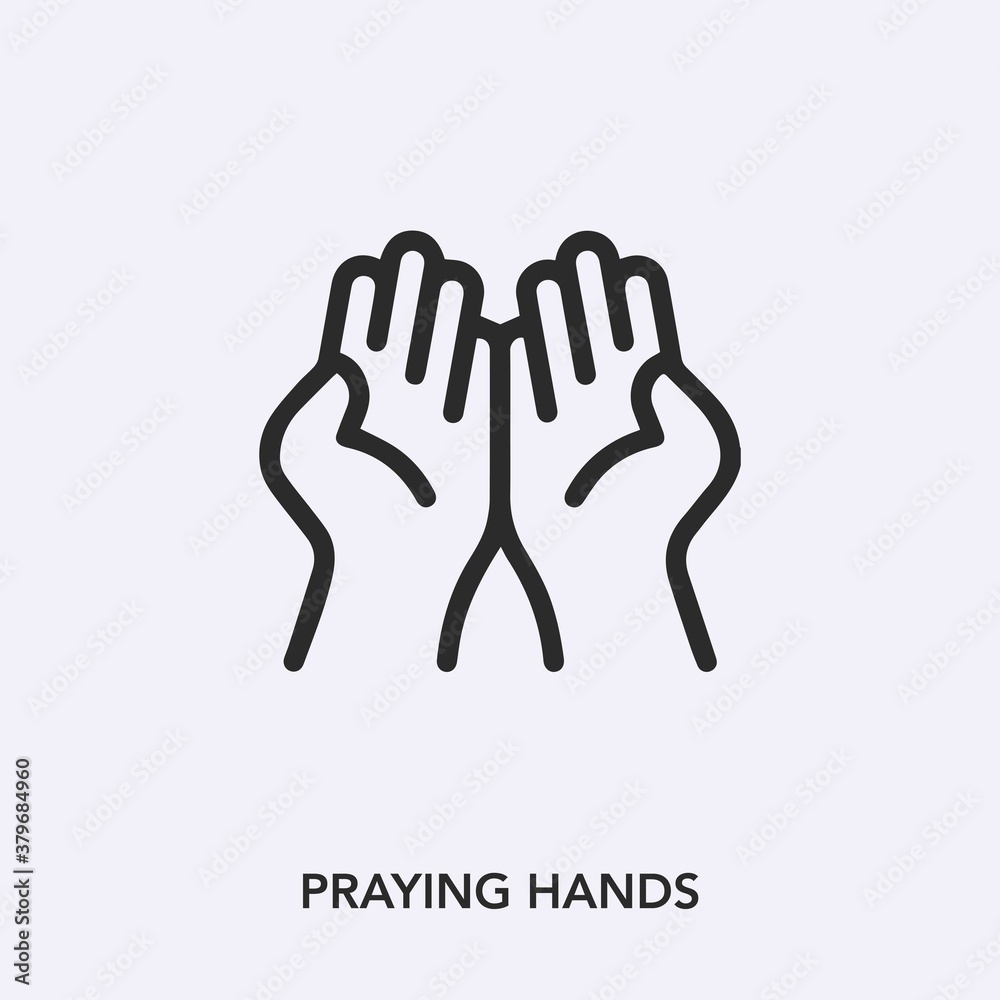 Obraz premium praying hands icon vector sign symbol