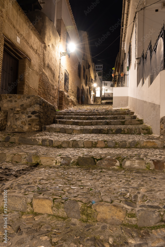
cobbled street of Albaicin, Granada