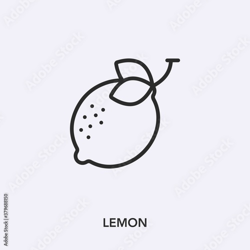 lemon icon vector. Linear style sign for mobile concept and web design. lemon symbol illustration. Pixel vector graphics - Vector.
