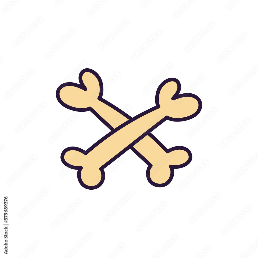 Isolated bones cartoon icon. Halloween icon - Vector Isolated bones cartoon icon. Halloween icon - Vector