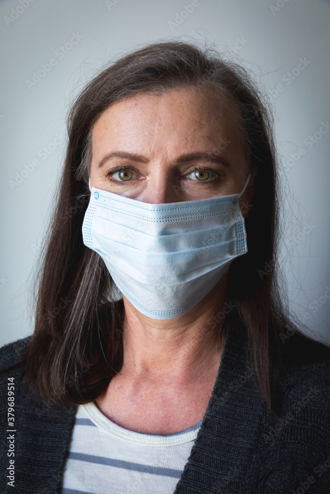 Portrait of woman wearing a face mask Portrait of woman wearing a face mask
